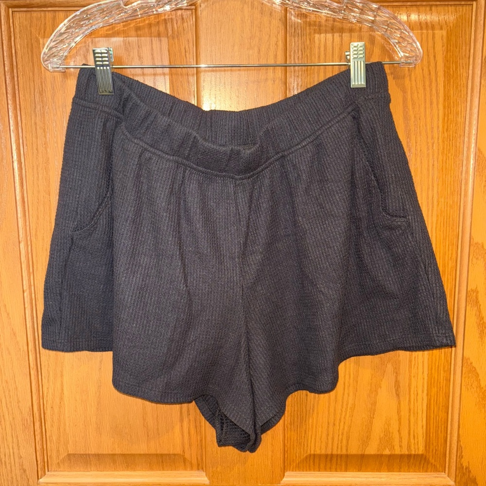 Aerie High Waist Charcoal Ribbed Shorts